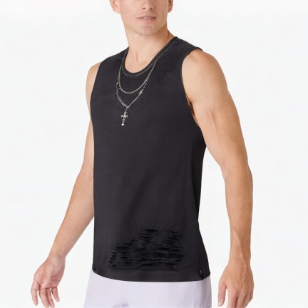 Breathable Ripped Sleeveless Sports Vest