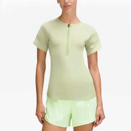 Front Zipper Quick-Drying Slim-Fit Sports Short Sleeves