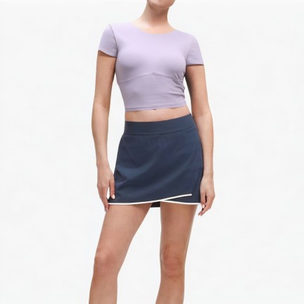 Women's Elastic Round Neck Sports Short Sleeves