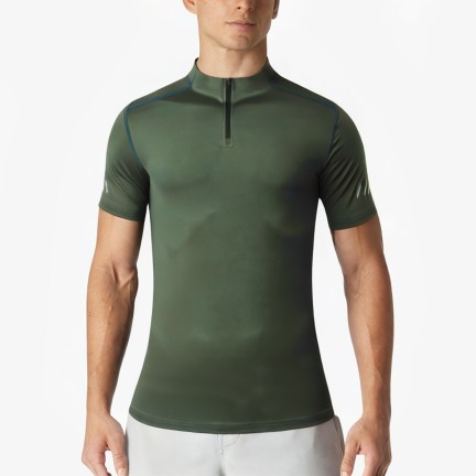 Half-Zip Stand-Up Collar Quick-Drying Sports T-Shirt