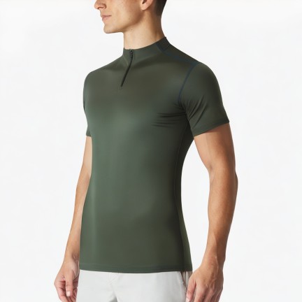 Half-Zip Stand-Up Collar Quick-Drying Sports T-Shirt