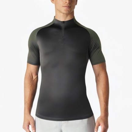 Half-Zip Stand Collar Men's Quick-Drying T-Shirt