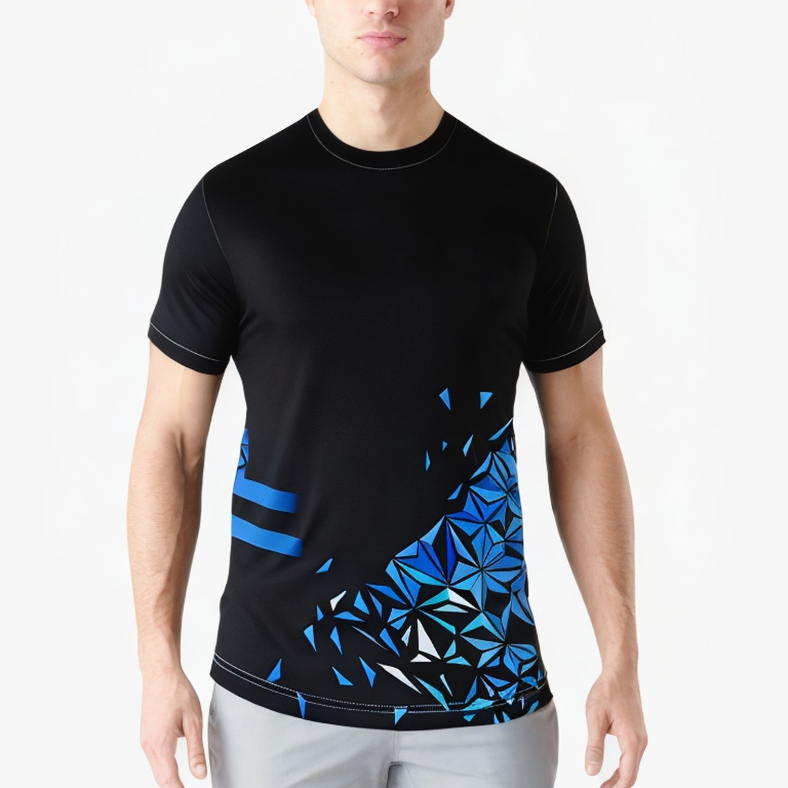 Breathable Geometric Print Sports T-shirt