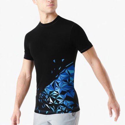 Breathable Geometric Print Sports T-shirt